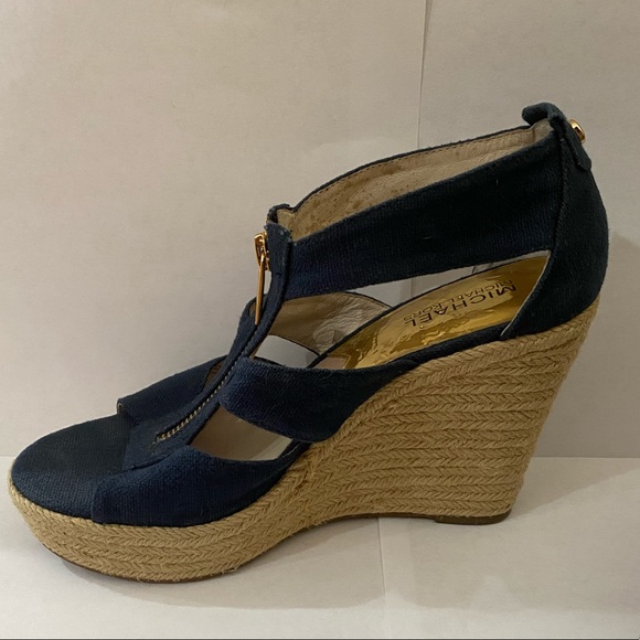 Michael Kors Damita Wedge Espadrille Sandals - Navy - Picture 3 of 8